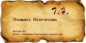 Thomasz Hieronima névjegykártya